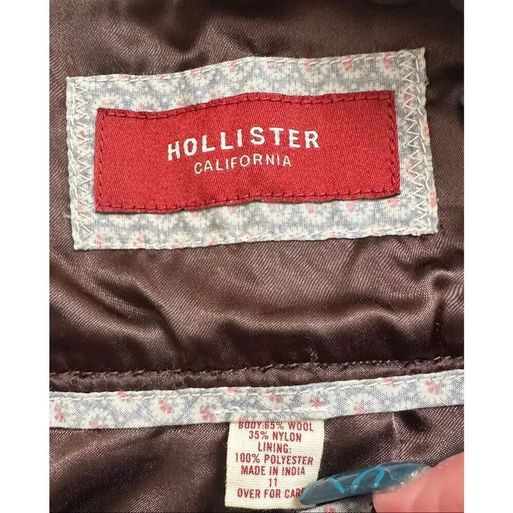VTG Hollister Plaid Wool Blend Mini Skirt - Brown Orange Cream - Size 11